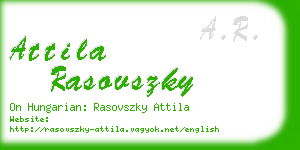 attila rasovszky business card